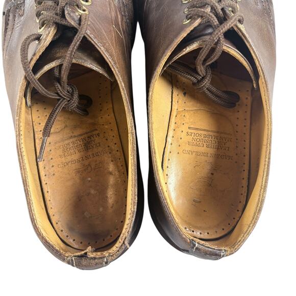 Vtg 90’s Dr Martens Shoes Brown Leather 4 Eye Oxford Grunge England UK 8 US 9 - Picture 9 of 13